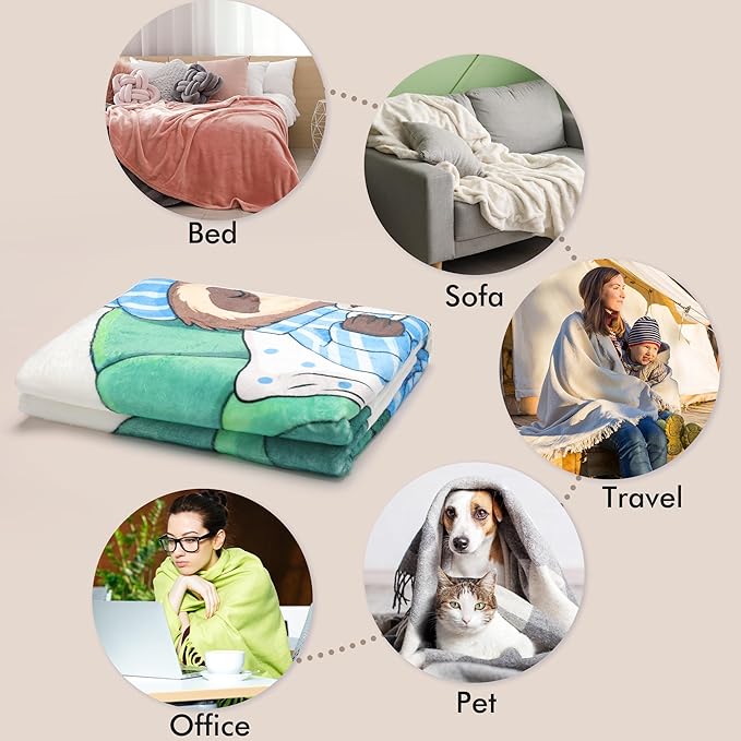 Abuelo Gifts Throw Blanket in Spanish, Funny Saying Cute Print Soft Cozy Beige Flannel Blanket 50x60, Grandpa Gifts from Grandkids, Home Decor for Bed Sofa