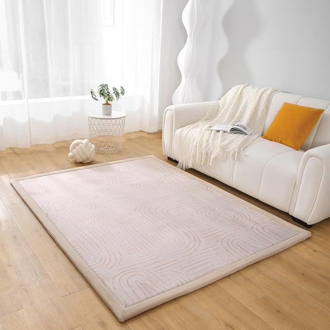Hakuna Matte CloudSoft Baby Play Mat for Floor 60" x 80" Zen Garden – Coral Velvet Memory Foam Rug for Crawling & Cozy Play – Non-Slip, Water-Resistant, Easy-Care Tummy Time Mat, Playmat for Playpen