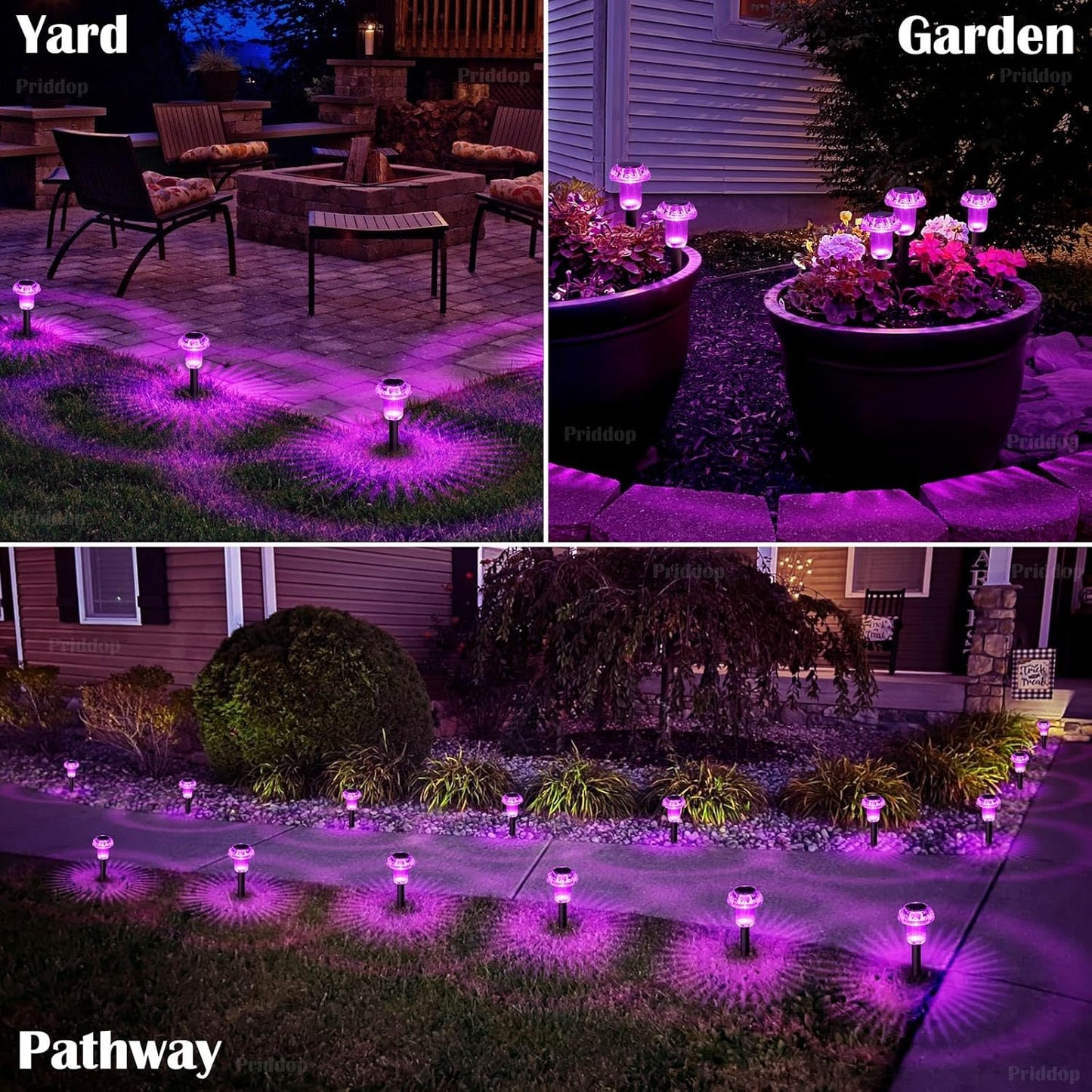 Halloween Solar Lights Outdoor 8 Pack Purple LED Waterproof Mushroom Outside Lights for Yard Garden Patio Pathway Walkway Landscape Halloween Decorations