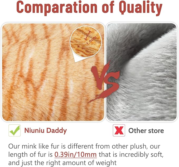 Niuniu Daddy 20 Inch 3.3 Pound Weighted Cat Stuffed Animal for Adults Kids Orange Cat Plush Toy Large Kitty Plushy Pillow Soft Sensory Hugging Friend for Birthday