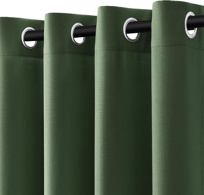 Extra Long Olive Green Linen Curtains 120 Inches Length for Living Room 2 Panels Set Grommet Lightweight Airy Gauzy Window Drapes Boho Farmhouse Sheer Curtain for Nursery Bedroom Closet Door 52x120