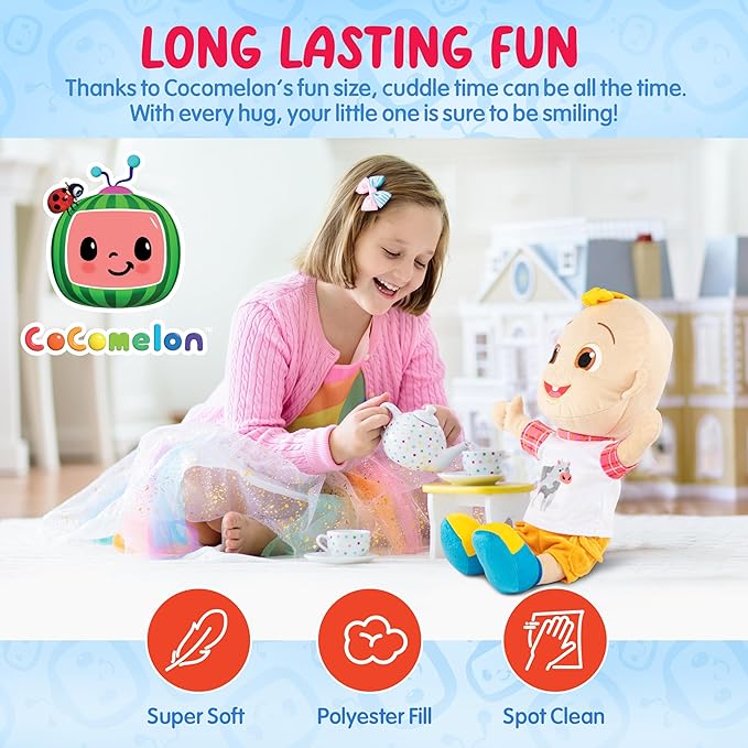 Jay Franco CoComelon JJ Stuffed Pillow Buddy - Super Soft Polyester Microfiber, 17 inch (Official CoComelon Product)