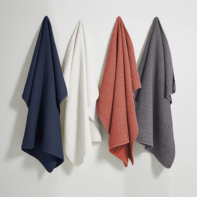 Levtex Home - Mills Waffle - Throw - Bright White Cotton Waffle - Throw Size 50 x 60in.