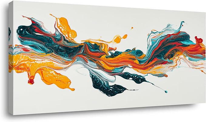 Ggaafet Colorful Abstract Wall Art for Living Room Canvas Painting Prints Pigment Liquid Art Deco Modern Artwork Office Bedroom Family Room Decor Extra Large