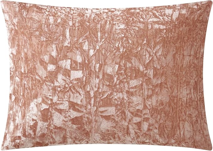 Chic Home Alianna 5 Piece Comforter Set Crinkle Crushed Velvet Bedding - Decorative Pillow Shams Included, King, Blush
