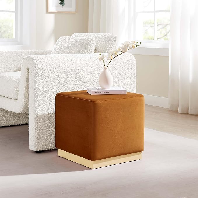 Modway 17" Square Performance Velvet Upholstered Upholstered Ottoman