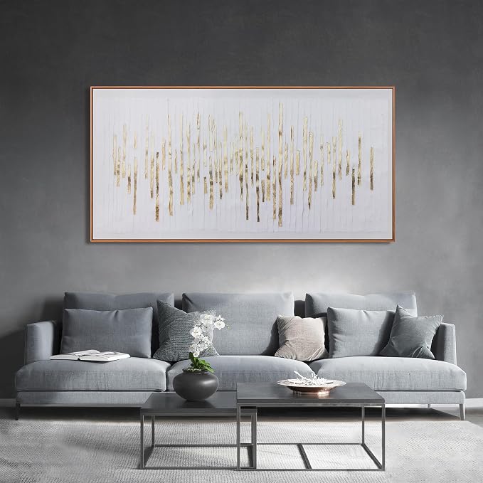 Canvas Wall Art Decor Abstract Canvas Art Wall Decor Large Wall Art for Living Rroom Modern Abstract Wall Art Prints White Gold Wall Art Decorations Artwork for Walls Bedroom Office Decor 29" x 58"