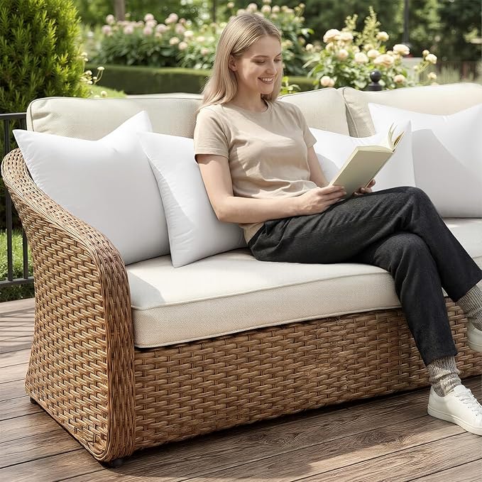 MIULEE Outdoor Pillow Inserts 16x16 Pack of 4 Waterproof Throw Pillow Inserts Decorative 100% Virgin Fibers Filling for Patio Sofa Couch