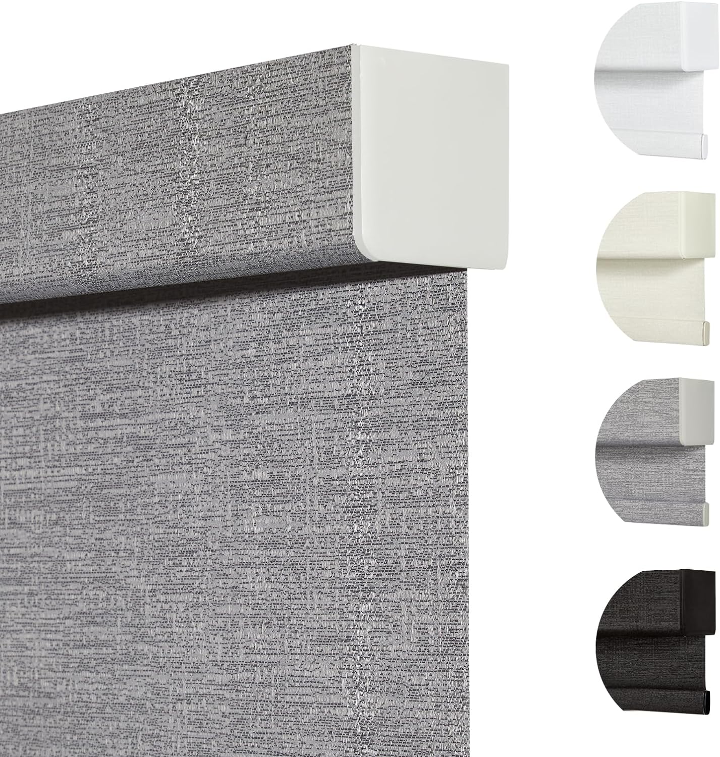 Persilux Blackout Roller Shades for Indoor Windows with Upgraded Cassette, Cordless Shades Window Blinds Pull Down for Doors, Easy to Install for Office/Living Room/Bedroom, Grey(85" W x 56" H)