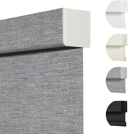 Persilux Blackout Roller Shades for Indoor Windows with Upgraded Cassette, Cordless Shades Window Blinds Pull Down for Doors, Easy to Install for Office/Living Room/Bedroom, Grey(54.5" W x 72" H)