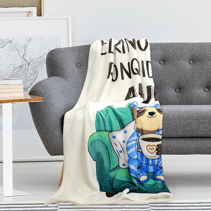 Abuelo Gifts Throw Blanket in Spanish, Funny Saying Cute Print Soft Cozy Beige Flannel Blanket 50x60, Grandpa Gifts from Grandkids, Home Decor for Bed Sofa