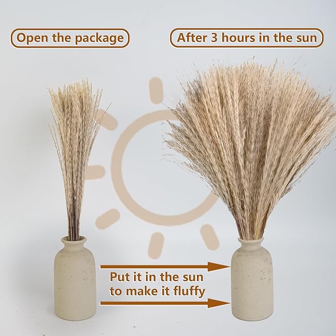 610 PCS Dried Pampas Grass Decor, Dried Flower Bouquets for Wedding, Home, Centerpiece Table, Modern Home, Western Living Room, Nurserie, Nursery, Boho Room, Beach, Women Office, and Boho Decor