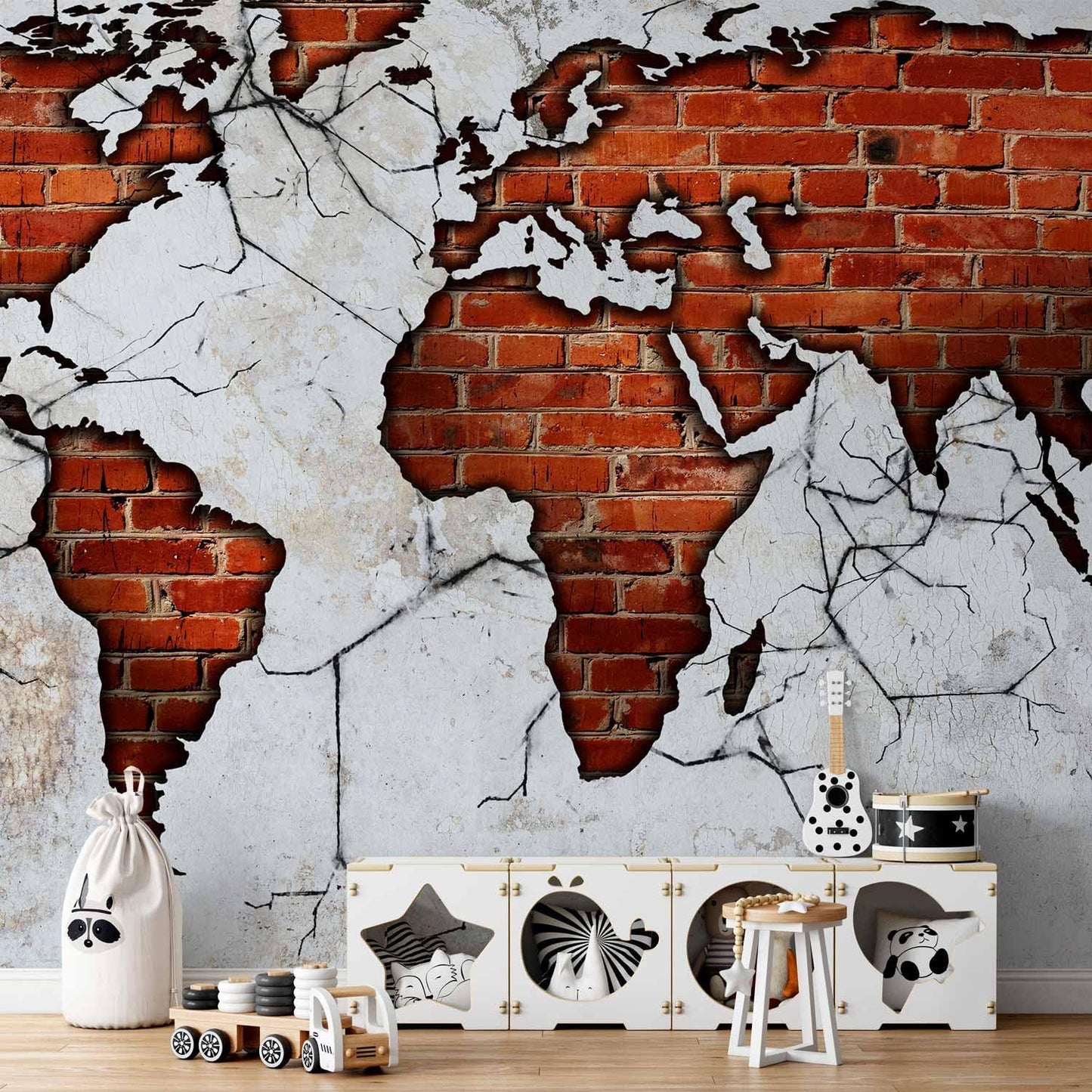 artgeist Premium Wall Mural World Map 98x69 in - XXL Non-Woven Wallpaper Fleece Wall Decor Photo Print Picture Image Design Map of The World k-A-0495-a-a