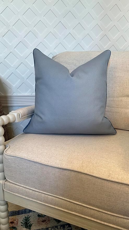 Jillien Harbor Chesapeake Blue Pillow Cover 20"x 20" for Couch Premium Throw Pillow Solid Blue Pillow