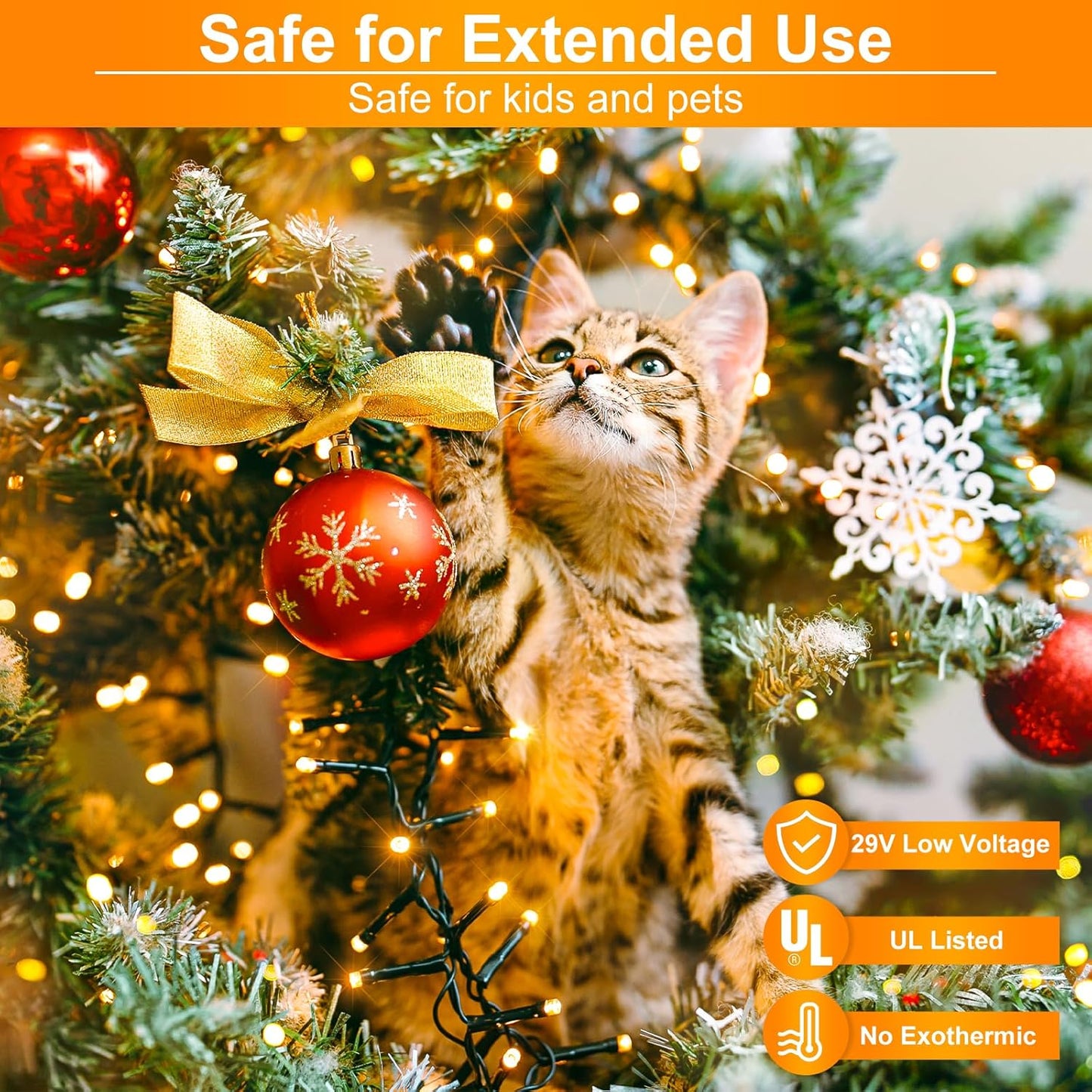 2 Pack Christmas Lights Outdoor, Total 200FT 600LED Christmas Tree Lights with 8 Modes Waterproof, Warm White String Twinkle Lights Green Wire for Indoor Patio Garden Xmas Holiday Decorations