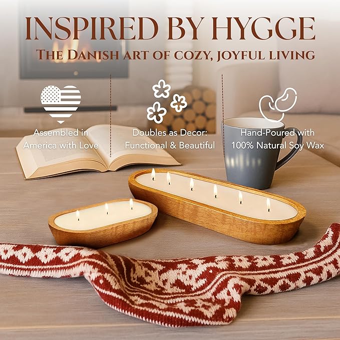 Dough Bowl Candle Co. Fresh Linen Candle for Women or Men - 10x6 3 Wick Scented Candles for Home, Mango Wood Large Luxury Soy Candles with Scented Wax, Long Burning 40H Burn Time for Spring or Summer