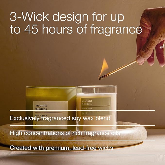 Bath & Body Works 3-Wick Candle, Moonlit Goddess Candle, Strong Throw, Long-Lasting Burn Up to 45 Hours, Exclusively Fragranced Soy Wax Blend, 14.5 oz - 2 Pack