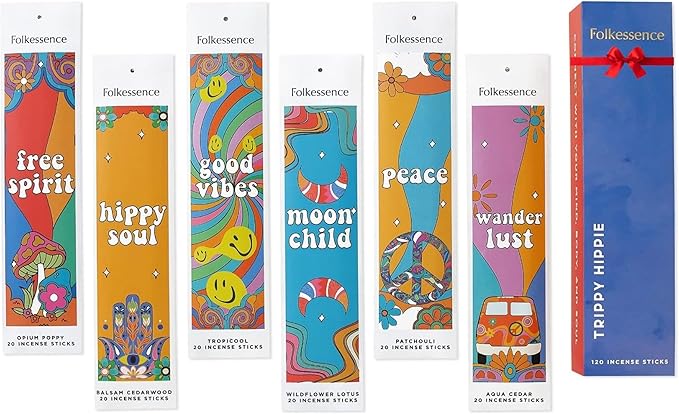 Folkulture Incense Sticks (120 Sticks) | Set of 6 Premium Best Smelling Incense for Negative Energy Cleansing Home | No Charcoal, Organic, Non Toxic, 45 Mins BurnTime Balsam Cedarwood Insence-Sticks