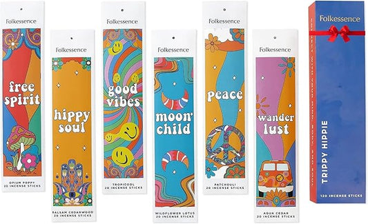 Folkulture Incense Sticks (120 Sticks) | Set of 6 Premium Best Smelling Incense for Negative Energy Cleansing Home | No Charcoal, Organic, Non Toxic, 45 Mins BurnTime Balsam Cedarwood Insence-Sticks