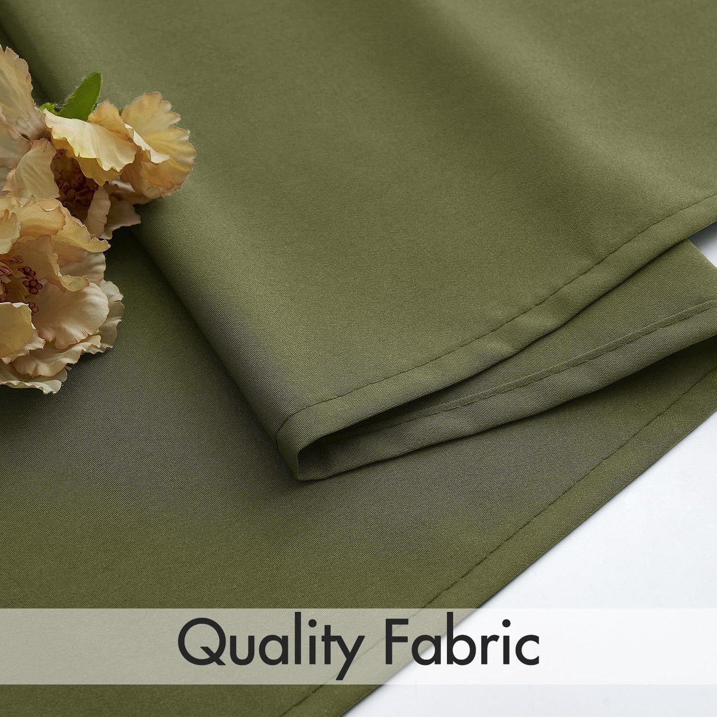 MIULEE Olive Green Privacy Sheer Curtains That Let Light in 84 Inches Long Non-See-Through Semi Sheer Curtain Light Filtering Window Curtains Drapes for Living Room Bedroom 2 Panels Set 42 X 84