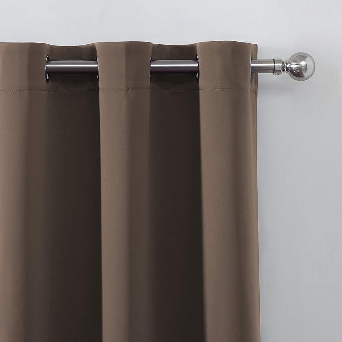 LEMOMO Chocolate Brown Blackout Curtains 38 x 54 Inch Length/Set of 2 Curtain Panels/Thermal Insulated Room Darkening Blackout Curtains for Bedroom