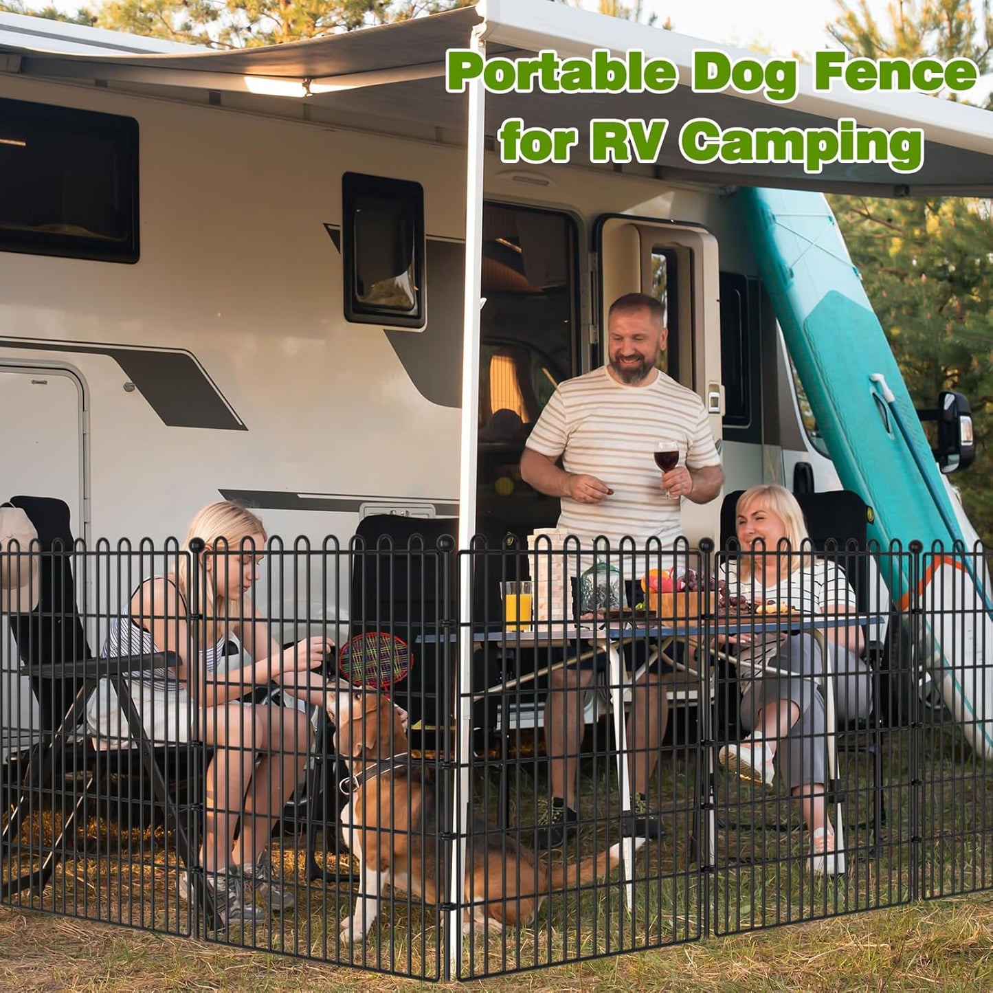 5 Panels No Dig Decorative Garden Fence for Yard, 40 in(H) X 11.8 ft(L) Animal Barrier Fencing for Outdoor Dog, Metal Portable Garden Fences for Borders, Pets, Landscape, Temporary Fence