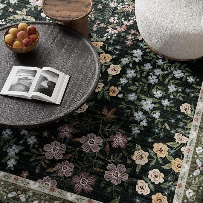 Machine Washable Rug Runners for Hallways: 2'6"x8' Kitchen Rugs Stain Resistant Non Slip Low Pile Soft Carpet Runner Rug for Bedroom Entryway Indoor Beside Laundry Room Farmhouse