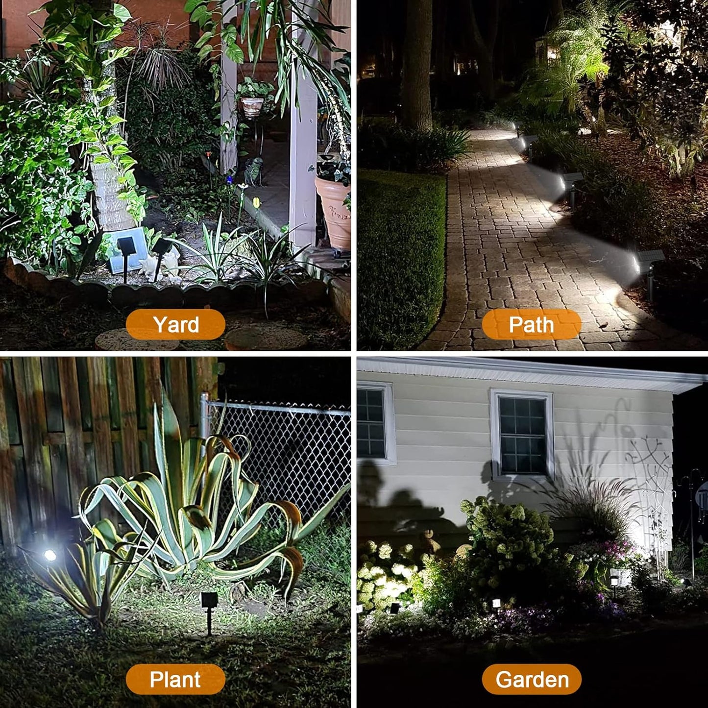 LANSOW Solar Spot Lights Outdoor, [4 Pack/57 LED] 2-in-1 Solar Landscape Spotlights, 3 Modes IP65 Waterproof Dusk to Dawn Solar Powered Flood Wall Lights for Outside Yard Garden Pathway(Cool White)
