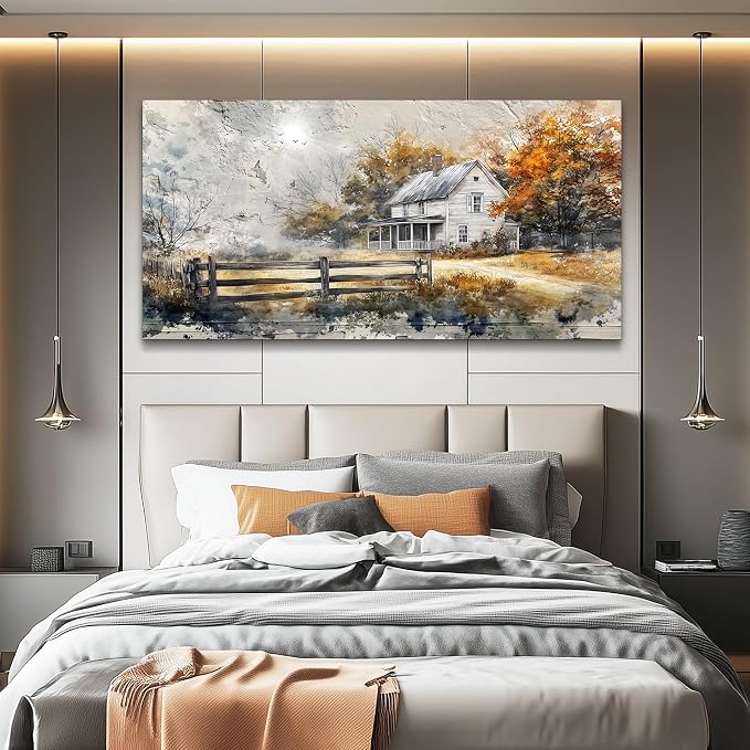 KELIYUAN Canvas Wall Art For Living Room Bedroom Wall Decor Home Office Dining Room Abstract Ink Landscape Painting Painting Room Hallway Prints Retro style Artwork Picture Wall Decoration 20x40 In