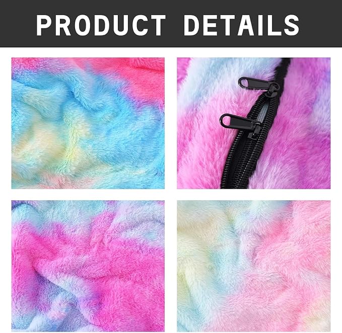BCU Bean Bag Cover Comfy Beanbag Chair for Adults Without Filler Faux Fur Lazy Sofa Cover for Living Room Chairs, Multicolored, 3.5FT
