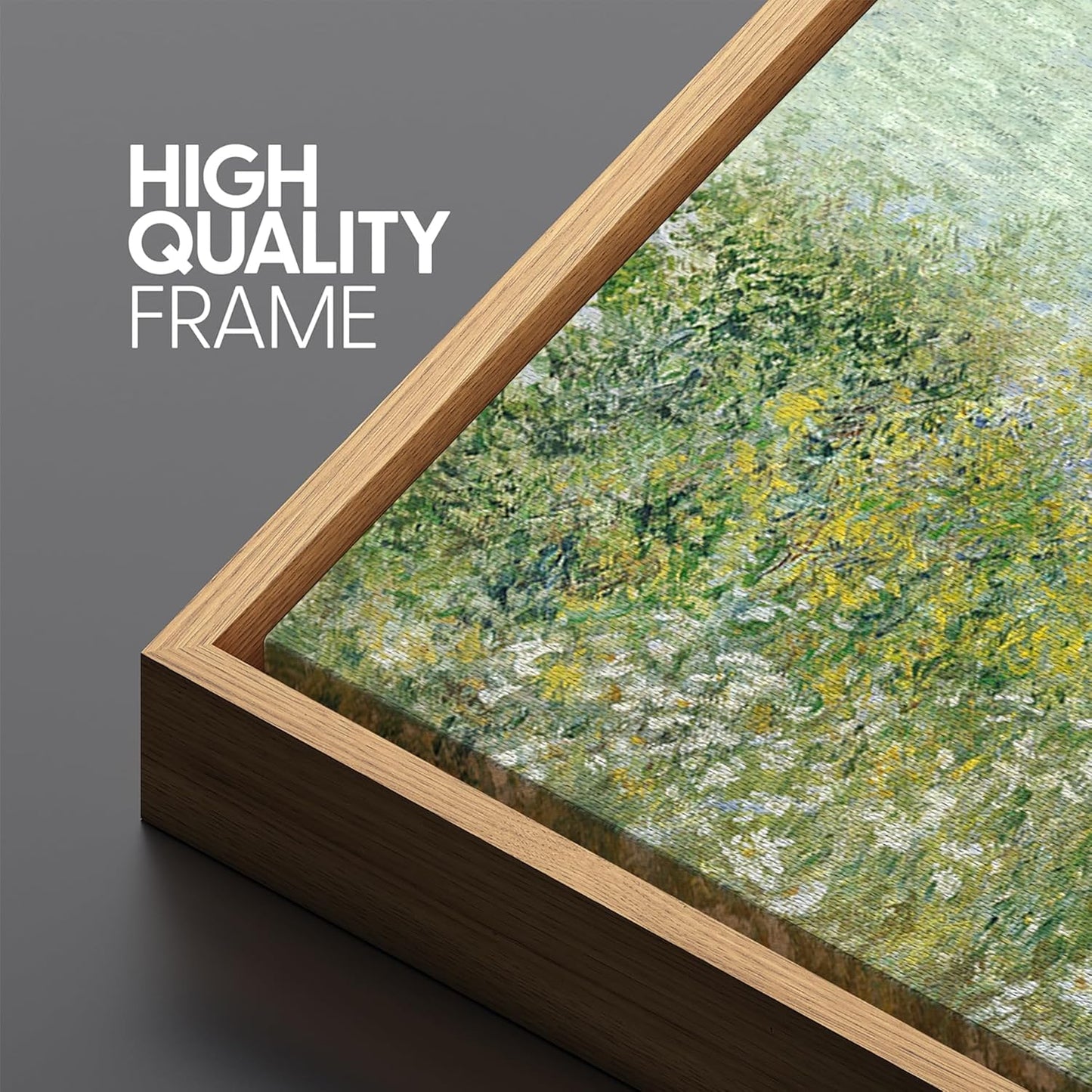 MUDECOR Extra Large Framed Canvas Print Wall Art Lush Summer Garden with Blooming Trees Antique Retro Fine Art Illustrations Decorative Colorful for Bedroom - 60"x30"