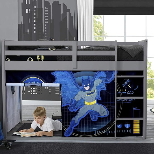 Batman Loft Bed Tent - Curtain Set for Low Twin Loft Bed (Bed Sold Separately) by Delta Children