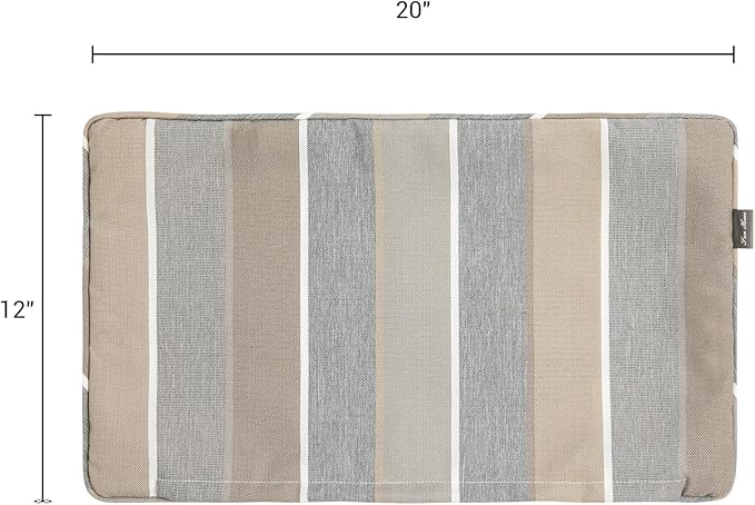 FUNHOME Waterproof Outdoor Lumbar Pillow Covers Set of 2,Home Decor for Garden Patio Furniture,Couch,Sofa 12"x20" Inch Decorative Pillows Cover Only,NO Insert(Gray Stripe)