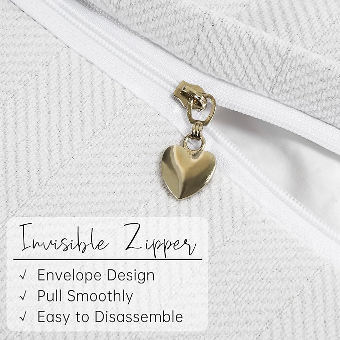 ZWJD Cream Pillow Covers 24x24 Set of 2 Chenille Throw Pillow Covers with Elegant Design Soft and Luxurious Decorative Throw Pillows for Couch, Bed, and Home Decor