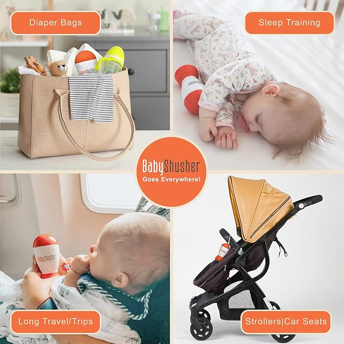 Baby Shusher Portable Sound Machine - White Noise Sound Machine, Baby Soother for Sleeping, Newborn Essentials for Crib, Battery Operated Hush, Travel Friendly - 3 Count