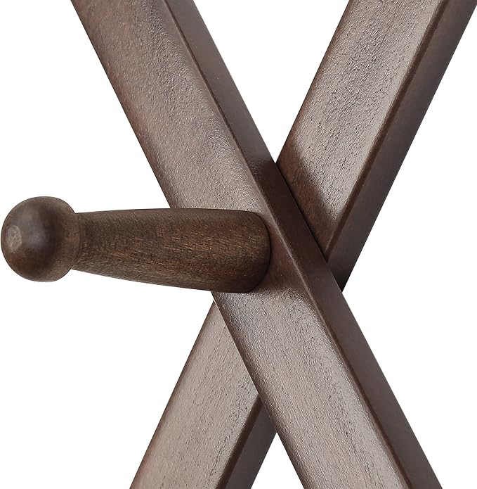 SKOLOO Hat Rack for Wall with 20 Hooks, Solid Wooden, Modern, Expandable Coat Rack Wall Mount for Coats, Hats, Bags, Baseball Caps, Walnut Color