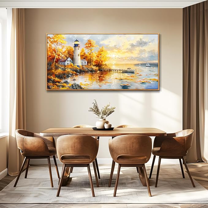 XIGUANGART Beach Wall Art Prints: Modern Large Nautical Coastal Landscape Canvas Bedroom Blue Ocean Picture Relaxing Living Room Sea Scene Painting Horizontal Summer Seascape Artwork Decor 40"L x 20"W