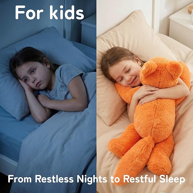 Niuniu Daddy Fox Weighted Stuffed Animals for Kids & Adults, 24" | 5lb Large Weighted Plushies Pillow for Sleeping and Calming, Cute Lying Plush Toy Huggable Gift for Everyday Comfort