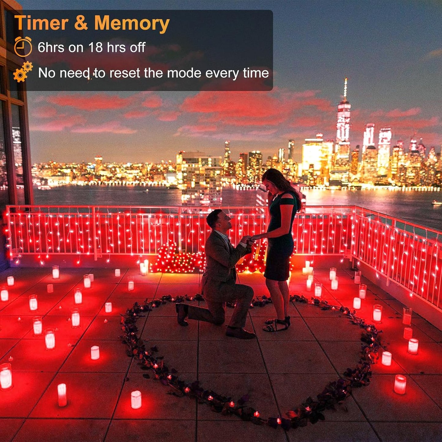 33ft Icicle Lights for Outside, Red Christmas Lights Outdoor Waterproof for House, 400 LED Twinkle Tree Lights with 75 Drops Clear Wire Short Curtain Light for Room Home Wall Indoor Decorations