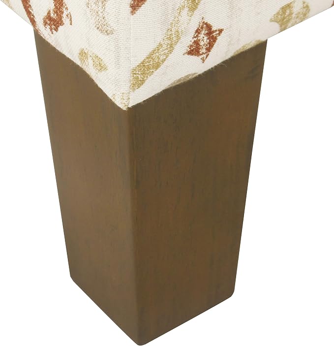 Spatial Order 22" Square Ottoman - Burnt Orange and Cream Medallion