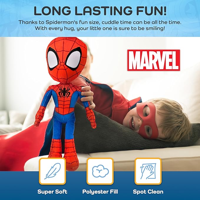 Jay Franco Marvel Spidey and His Amazing Friends Spiderman Pillow Buddy - Super Soft Polyester Microfiber, 17 inches (Official Marvel Product)