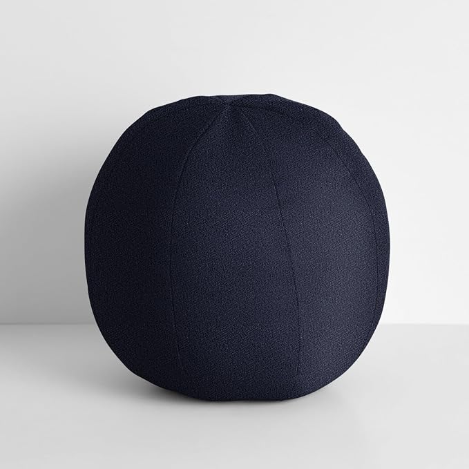 Sorra Home Bocule Outdoor Knife Edge Ball Single Pillow, 10 in W x 10 in H x 10 in D, Blue