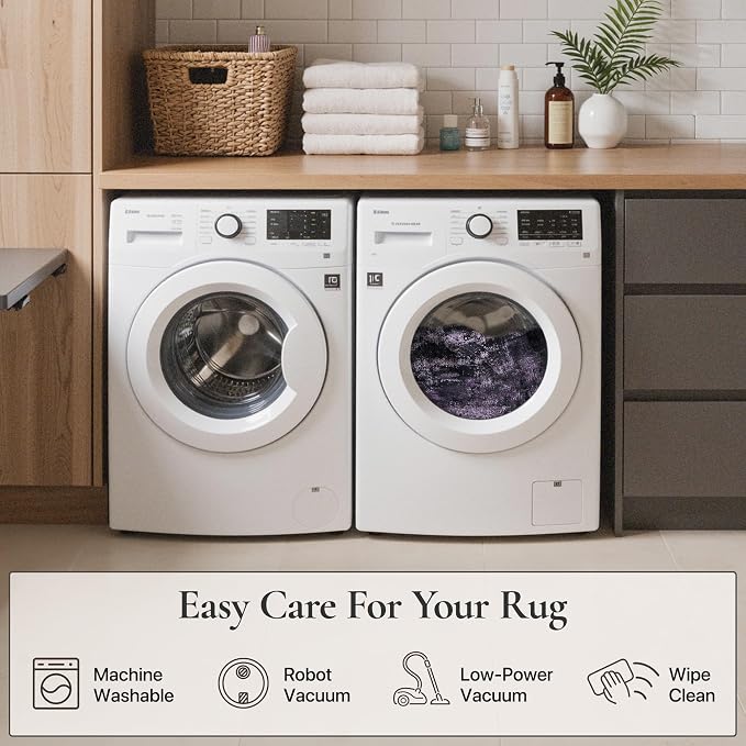 BEIMO Area Rugs 8x10 for Living Room Bedroom, Modern Abstract Machine Washable Rug, Large Soft Low Pile Floor Carpet with Non Slip Backing for Dining Room, Purple