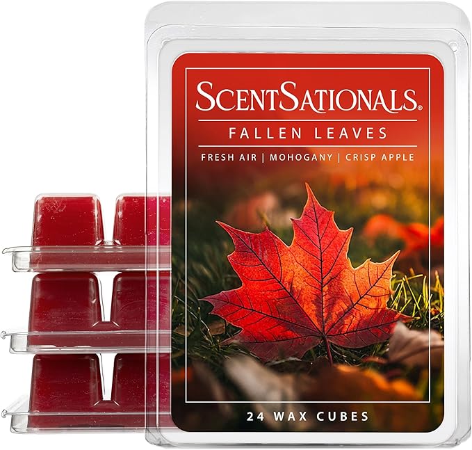 Scentsationals Wax Melts Strong Scent - Fallen Leaves - Long Lasting Scented Melts for Warmers, 10oz (24-Cubes)