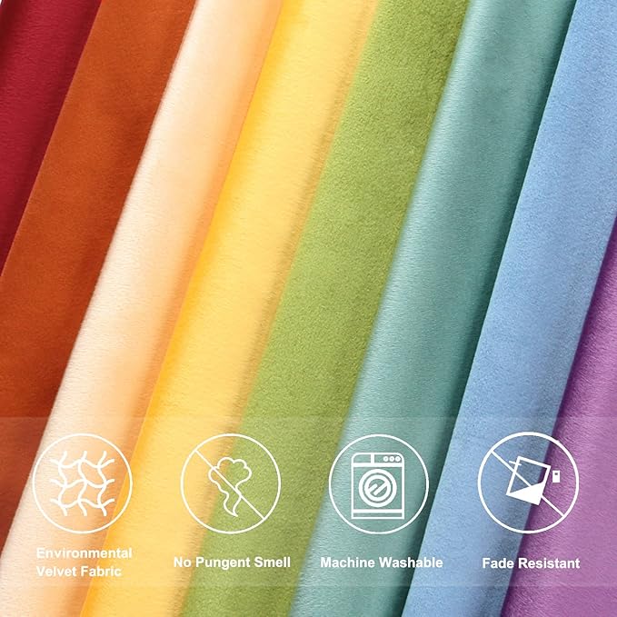 Btyrle Throw Pillow Covers 16x16 Inches Set of 4 Soft Velvet Couch Cushion Covers Modern 8-Colors Rainbow Designs for Sofa Bedroom Home Decor(Rainbow Series with Edge)