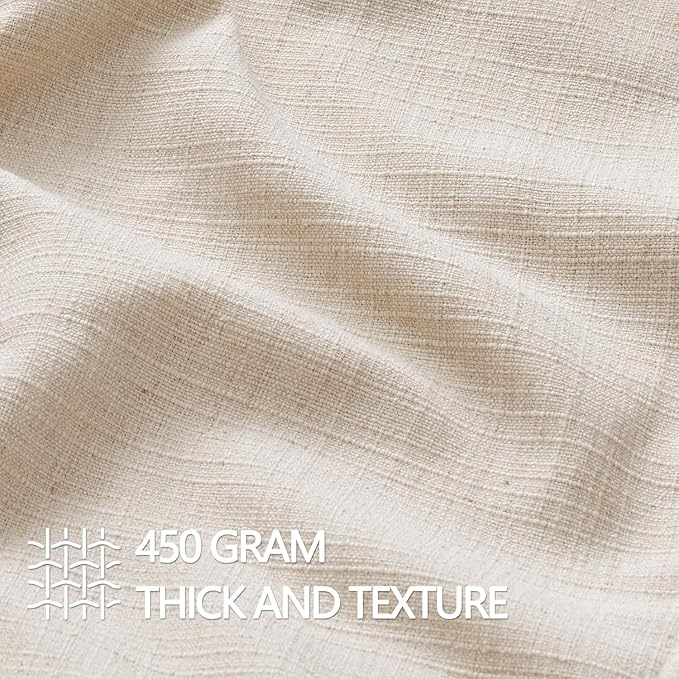 MIULEE Euro Sham Pillow Covers for Bed 24x24, 2 Pack Natural Linen Thick & Textured Decorative Throw Pillow Covers, Neutral Cushion Cases, Modern Farmhouse Home Decor, No Filling