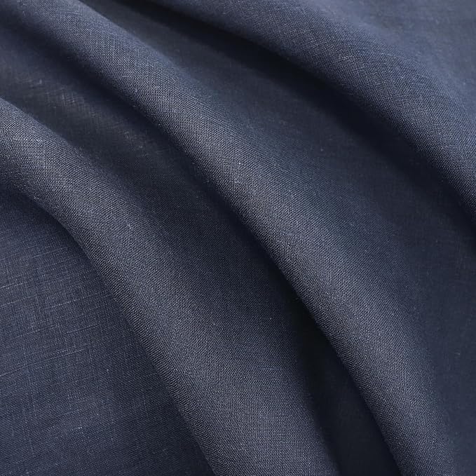 Linen Pillow Cases Queen Size Set of 2,100% French Linen Pillowcase Soft Breathable Envelope Pillow Cover Home Decor Gift for Women(Dark Blue,20x30)