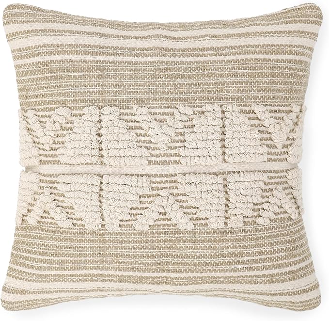 REDEARTH · Handmade Boho Throw Pillow Covers - Bohemian Chic Farmhouse Style - Accent Woven Indoor and Outdoor Pillow Cushion Cases for Couch - Bed - Chair - Sofa - Benches – Set of 2-18"x18" -