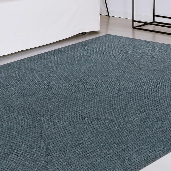 Superior Indoor/ Outdoor Large Area Rug, Reversible Braided Home Floor Decor for Living Room, Kitchen, Entryway, Patio, Front Porch, Deck, Modern, Boho, Farmhouse Style, 5' x 8', Lagoon Breeze