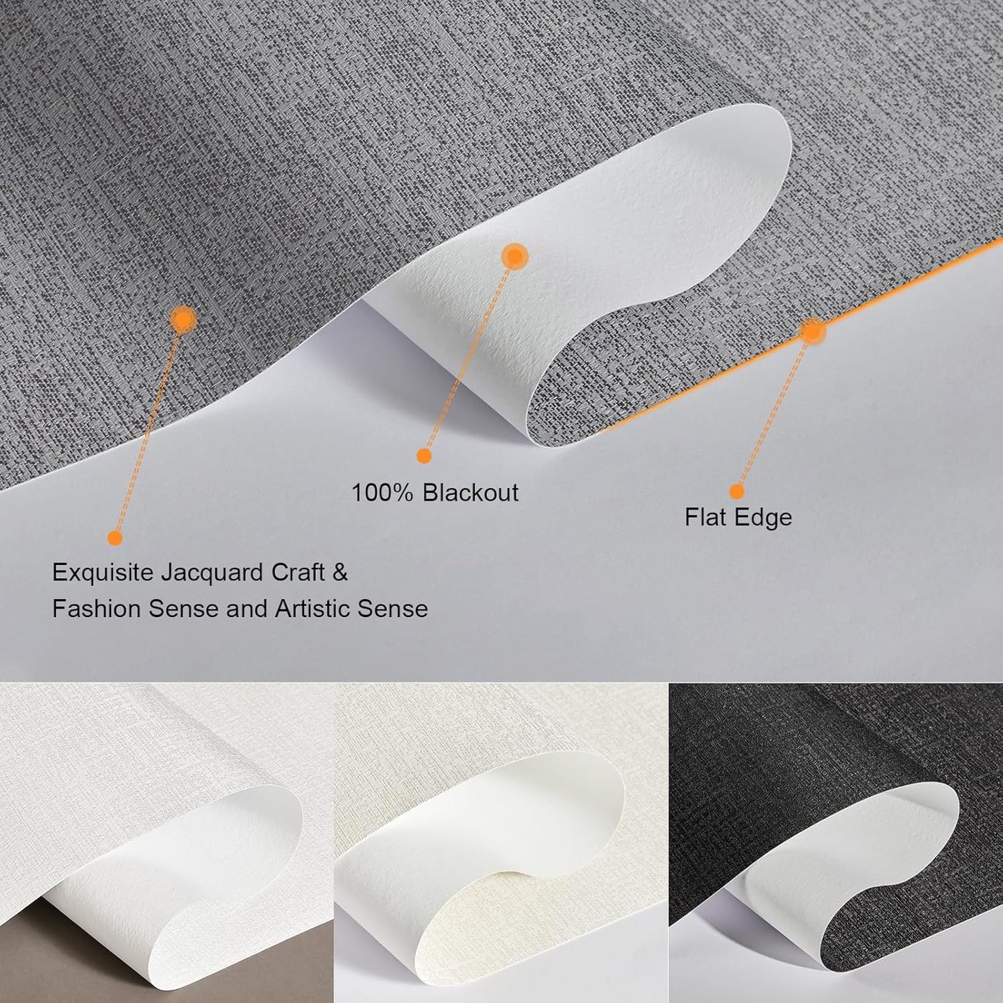 Persilux Blackout Roller Shades for Indoor Windows with Upgraded Cassette, Cordless Shades Window Blinds Pull Down for Doors, Easy to Install for Office/Living Room/Bedroom, Grey(31.5" W x 48" H)